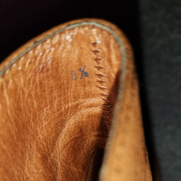 J. Crew Size 8.5 Cognac Color Leather & Brown Wedge Booties - Picture 7 of 9